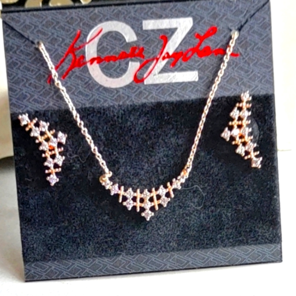 Kenneth J Lane CZ Necklace and Earing Set